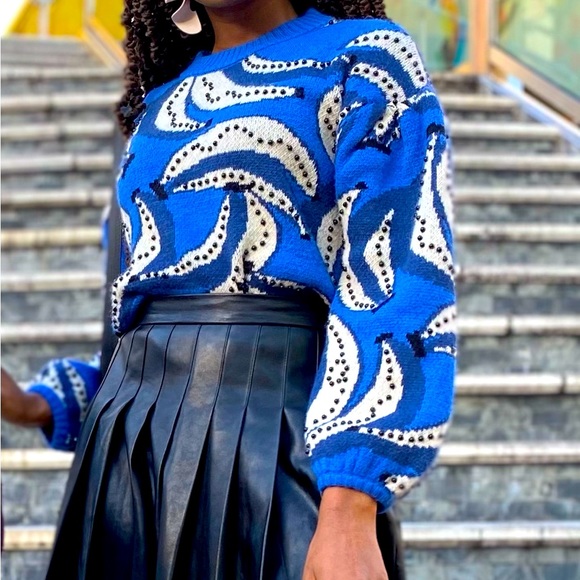 Banana Flowers Sweater Top- Farm Rio - Picture 5 of 5